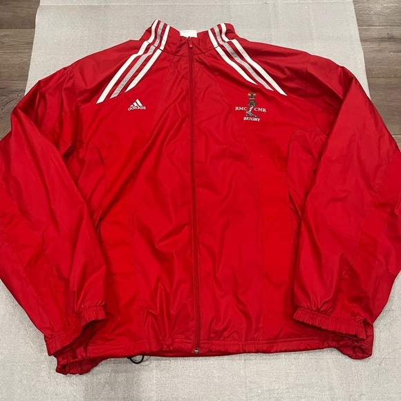 [XXL]Adidas Red RMC Rugby Windbreaker Mesh Lined Jacket - Picture 1 of 10